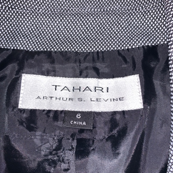 New TAHARI Black White belted BLAZER 6 - Picture 5 of 6